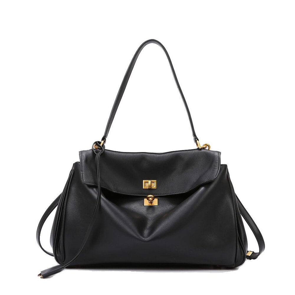 Slouchy Tote Bag Soft PU Leather Large Capacity Shoulder Bag Chic Minimal